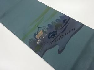 和紙寺院風景模様袋帯